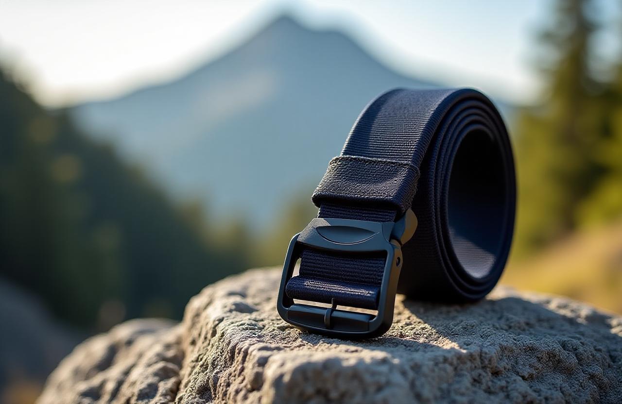 Rugged mountain belt displayed against a peak backdrop